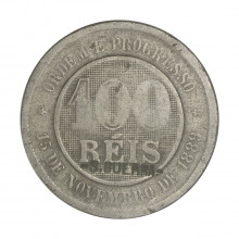 V-042 100 Réis 1898 BC C/Carimbo S. Guerra