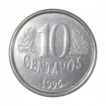 10 Centavos 1996 MBC Data Vazada Dupla