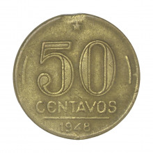 V-215 50 Centavos 1948 MBC Fim de Chapa