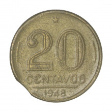 V-190 20 Centavos 1948 MBC Fim de Chapa
