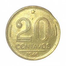 V-188 20 Centavos 1946 MBC Fim de Chapa
