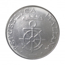 Km#108 100 Liras 1981 FC Itália Europa Centenário da Academia Naval de Livorno Aço Inoxidável 27.8(mm) 8(gr)