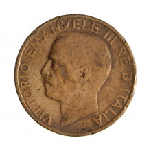 Km#60 10 Centésimos 1924 R (Roma) MBC Itália Europa Bronze 22.5(mm) 5.34(gr)