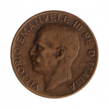 Km#59 5 Centésimos 1927 R (Roma) MBC Itália Europa Bronze 19.5(mm) 3.25(gr)
