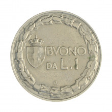 Km#62 1 Lira 1924 R (Roma) MBC Itália Europa Níquel 26.5(mm) 8(gr)