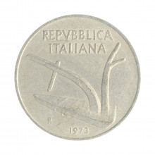 Km#93 10 Liras 1973 R MBC Itália Europa Alumínio 23.25(mm) 1.6(gr)