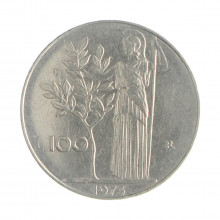 Km#96.1 100 Liras 1973 R MBC + Itália Europa Aço Iox 27.8(mm) 8(gr)