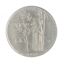 Km#96.1 100 Liras 1964 R MBC  Itália Europa Aço Iox 27.8(mm) 8(gr)