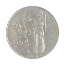 Km#96.1 100 Liras 1964 R MBC  Itália Europa Aço Iox 27.8(mm) 8(gr)