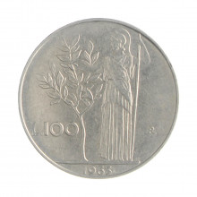 Km#96.1 100 Liras 1963 R MBC  Itália Europa Aço Inox 27.8(mm) 8(gr)