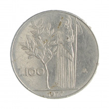 Km#96.1 100 Liras 1977 R MBC Itália Europa Aço Inox 27.8(mm) 8(gr)
