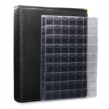 Álbum Fichário 10 Folhas para 630 Moedas 32x24 Ziper Cobra Fosco GG