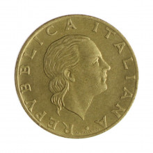 Km#105 200 Liras 1991 R MBC+ Itália Europa Bronze Alumínio 24(mm) 5(gr)