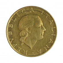 Km#105 200 Liras 1984 R MBC+ Itália Europa Bronze Alumínio 24(mm) 5(gr)