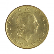 Km#105 200 Liras 1979 R MBC+ Itália Europa Bronze Alumínio 24(mm) 5(gr)
