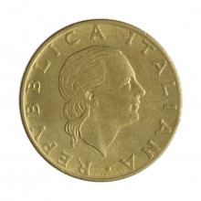 Km#105 200 Liras 1979 R MBC+ Itália Europa Bronze Alumínio 24(mm) 5(gr)