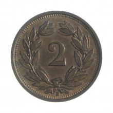Km#4.2a 2 Rappens 1941 B SOB Suíça Europa Bronze 20(mm) 3(gr)
