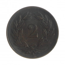 Km#4.2 2 Rappens 1902 B MBC Suíça Europa Data Escassa Bronze 20(mm) 2.5(gr)