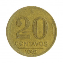 V-188 20 Centavos 1946 MBC Cunho Entupido 