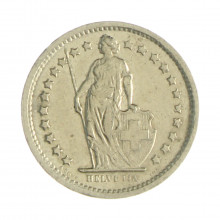 Km#23a.1 ½ Franc 1970 MBC+ Suíça Europa Cupro-Níquel 18.2(mm) 2.2(gr)