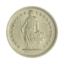Km#23a.1 ½ Franc 1970 SOB Suíça Europa Cupro-Níquel 18.2(mm) 2.2(gr)