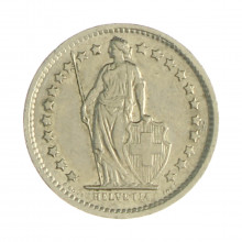 Km#23a.1 ½ Franc 1969 B MBC Suíça Europa Cupro-Níquel 18.2(mm) 2.2(gr)