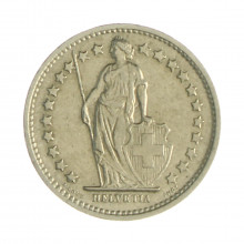 Km#23a.1 ½ Franc 1968 MBC Suíça Europa Cupro-Níquel 18.2(mm) 2.2(gr)