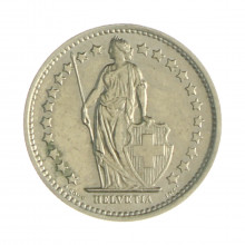 Km#23a.1 ½ Franc 1968 MBC+ Suíça Europa Cupro-Níquel 18.2(mm) 2.2(gr)