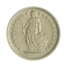 Km#23a.1 ½ Franc 1968 B SOB  Suíça Europa Cupro-Níquel 18.2(mm) 2.2(gr)