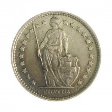 Km#23 ½ Franc 1963 B MBC+ Suíça Europa Prata 0.835 18.2(mm) 2.5(gr)