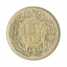 Km#24a.1 1 Franc 1970 MBC Suíça Europa Cupro-Níquel 23(mm) 4.4(gr)