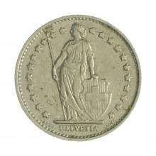 Km#24a.1 1 Franc 1969 B MBC Suíça Europa Cupro-Níquel 23(mm) 4.4(gr)