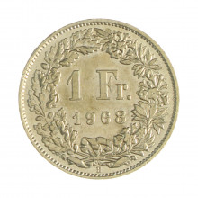 Km#24a.1 1 Franc 1968 B MBC Suíça Europa Cupro-Níquel 23(mm) 4.4(gr)
