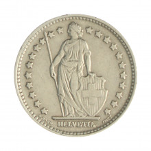 Km#24 1 Franc 1945 B MBC+ Suíça Europa Prata 0.835 23(mm) 4.38(gr)