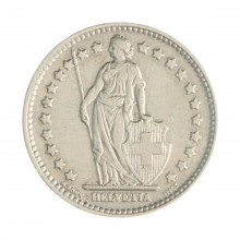 Km#24 1 Franc 1939 B MBC Suíça Europa Prata 0.835 23(mm) 4.38(gr)