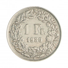 Km#24 1 Franc 1939 B MBC Suíça Europa Prata 0.835 23(mm) 4.38(gr)