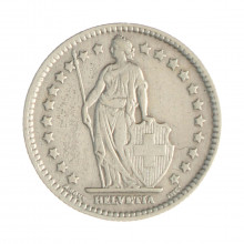Km#24 1 Franc 1928 B MBC+ Suíça Europa Prata 0.835 23(mm) 4.38(gr)