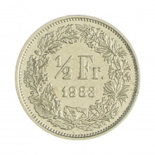 Km#23a.3 ½ Franc 1983 MBC Suíça Europa Cupro-Níquel 18.2(mm) 2.2(gr)