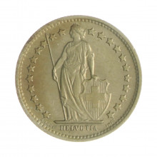 Km#23a.1 ½ Franc 1970 MBC Suíça Europa Cupro-Níquel 18.2(mm) 2.2(gr)