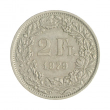 Km#21a.1 2 Franc 1979 MBC+ Suíça Europa Cupro-Níquel 27.4(mm) 8.8(gr)