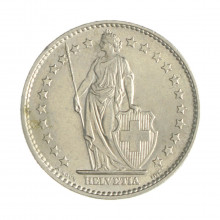 Km#21a.1 2 Franc 1968 B MBC+ Suíça Europa Cupro-Níquel 27.4(mm) 8.8(gr)
