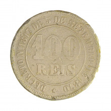 V-004 100 Réis 1874 BC C/ Marca de Verniz *