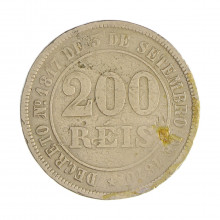 V-017 200 Réis 1874 BC C/Marca de Verniz