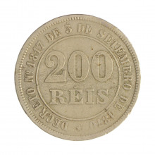 V-017 200 Réis 1874 MBC C/ Marca de Verniz