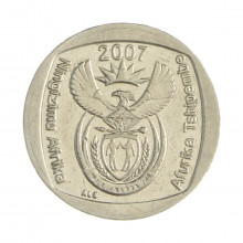 Km#332 1 Rand 2007 MBC África do Sul África Cobre com revestimento níquel 20(mm) 4(gr)