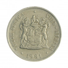 Km#85 10 Cents 1981 MBC África do Sul África Níquel 20.7(mm) 4(gr)