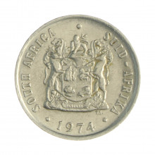Km#85 10 Cents 1974 MBC África do Sul África Níquel 20.7(mm) 4(gr)