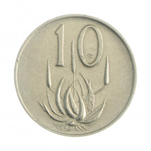 Km#85 10 Cents 1977 MBC África do Sul África Níquel 20.7(mm) 4(gr)