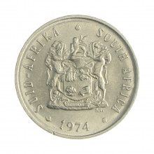 Km#84 5 Cents 1974 MBC África do Sul África Níquel 17.35(mm) 2.5(gr)
