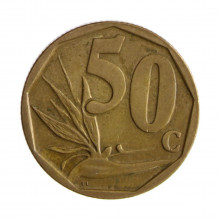 Km#443 50 Cents 2008 MBC África do Sul África Aço com revestimento de bronze 22(mm) 5(gr)
